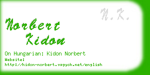 norbert kidon business card